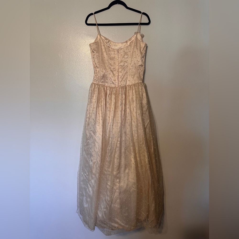 Gunne Sax Princess Tulle Glitter Prom Dress Blush Pink Butterfly Corset Size 10 - Picture 5 of 8